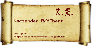 Kaczander Róbert névjegykártya